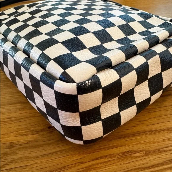Clare V Checkered Black and White midi sac Crossbody Bag - Picture 6 of 10